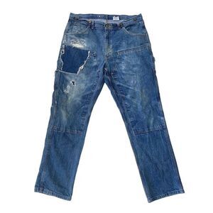 Vintage Key distressed paint splatter double reinforced denim carpenter jeans